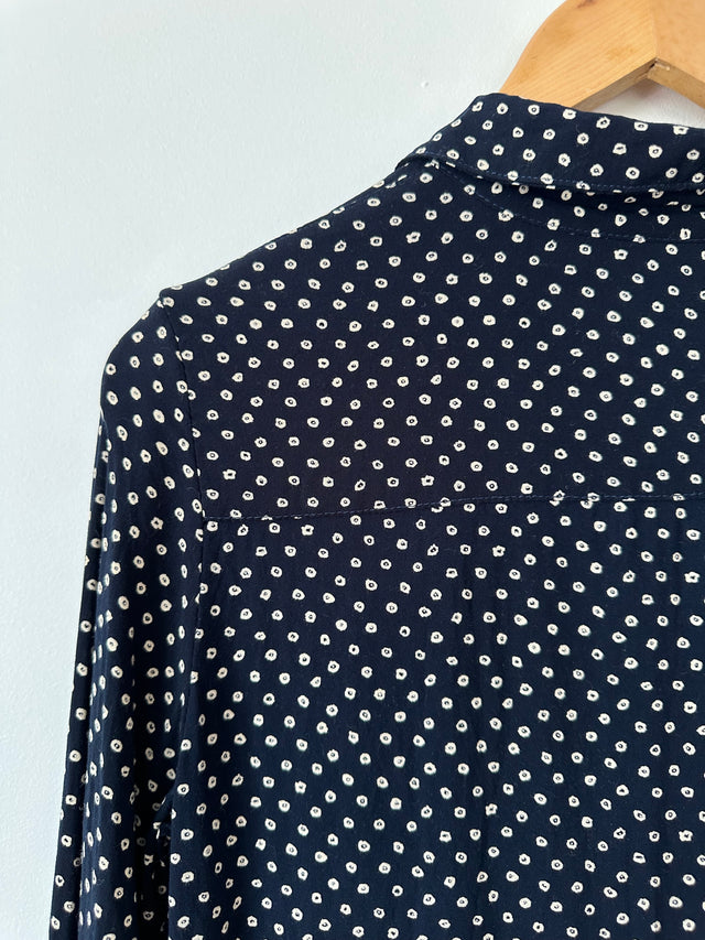 VANISHING ELEPHANT - SOFT COTTON / RAYON SHIRT - NAVY / WHITE SPOT - 10-Shirts-UPTOWN VINTAGE-UPTOWN LOCAL