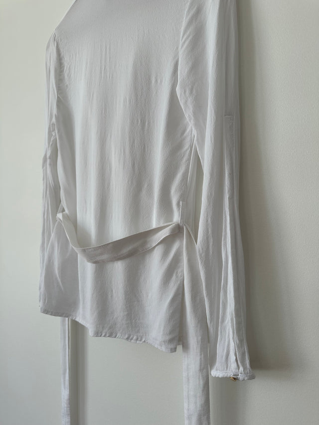 VIKTORIA & WOODS - LUX WRAP SHIRT - WHITE - 1 / S-Shirts-UPTOWN VINTAGE-UPTOWN LOCAL