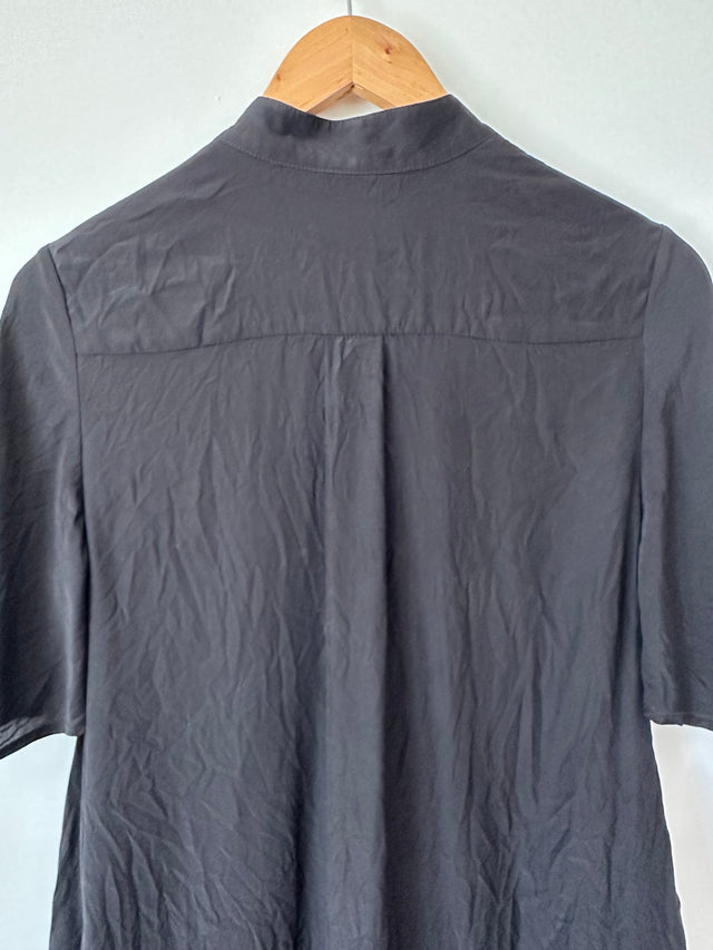 SIR THE LABEL - SILK WRAP SHIRT - BLACK - 1 / S-Shirts-UPTOWN VINTAGE-UPTOWN LOCAL