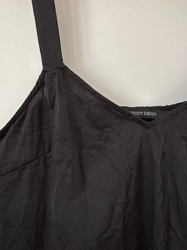 NOBODY DENIM - SILK CAMI TOP - BLACK - M-Shirts-UPTOWN VINTAGE-UPTOWN LOCAL