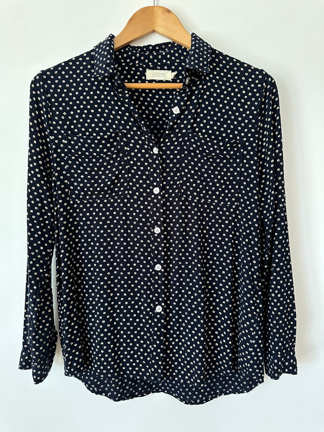 VANISHING ELEPHANT - SOFT COTTON / RAYON SHIRT - NAVY / WHITE SPOT - 10-Shirts-UPTOWN VINTAGE-UPTOWN LOCAL