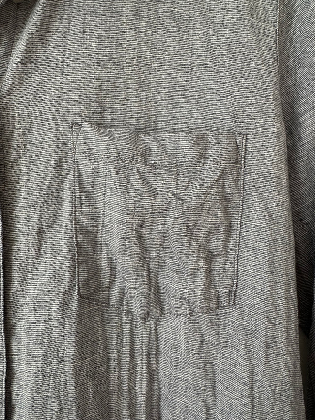 WEATHERED - LONG SLEEVE COTTON SHIRT - NAVY/CHARCOAL - M-Shirts-UPTOWN VINTAGE-UPTOWN LOCAL