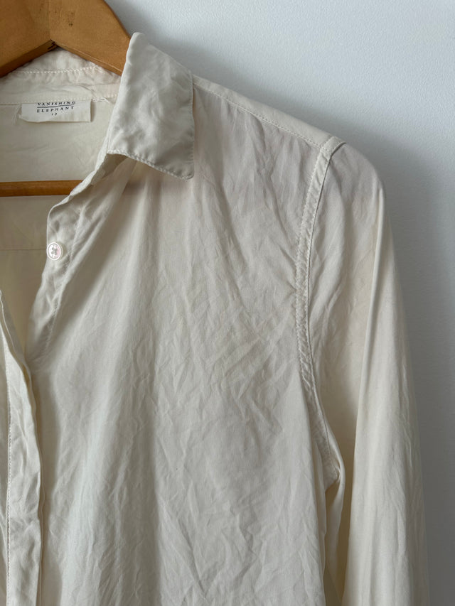 VANISHING ELEPHANT - SILK SHIRT - CREAM -12-Shirts-UPTOWN VINTAGE-UPTOWN LOCAL