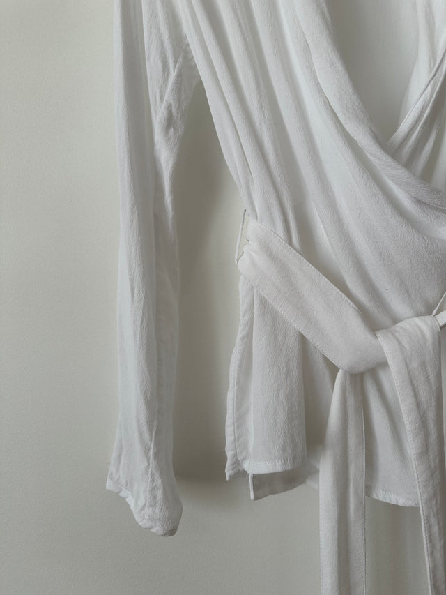 VIKTORIA & WOODS - LUX WRAP SHIRT - WHITE - 1 / S-Shirts-UPTOWN VINTAGE-UPTOWN LOCAL
