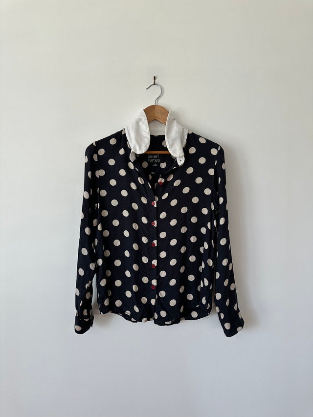 TWENTY SEVEN NAMES - BIG SPOT SHIRT - NAVY / WHITE - 10-Shirts-UPTOWN VINTAGE-UPTOWN LOCAL