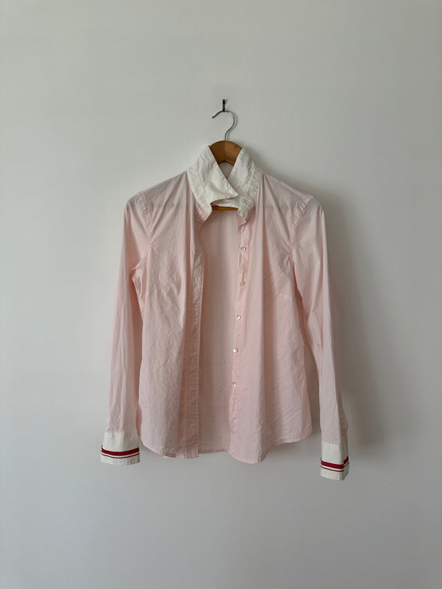 COUNTRY ROAD - 2004 VINTAGE CONTRAST COLLAR SHIRT - PINK / WHITE COLLAR - M-Shirts-UPTOWN VINTAGE-UPTOWN LOCAL