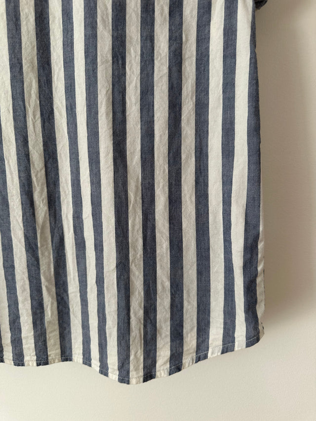 ROLLAS - SHORT SLEEVE STRIPE SHIRT - BLUE/WHITE - 10/M-Shirts-UPTOWN VINTAGE-UPTOWN LOCAL