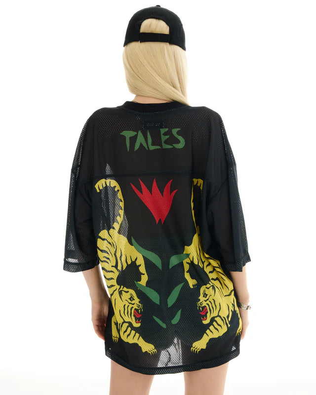 THE TALES - Crouching Tiger Football Jersey - Black-Shirts & Tops-The Tales-XS-UPTOWN LOCAL