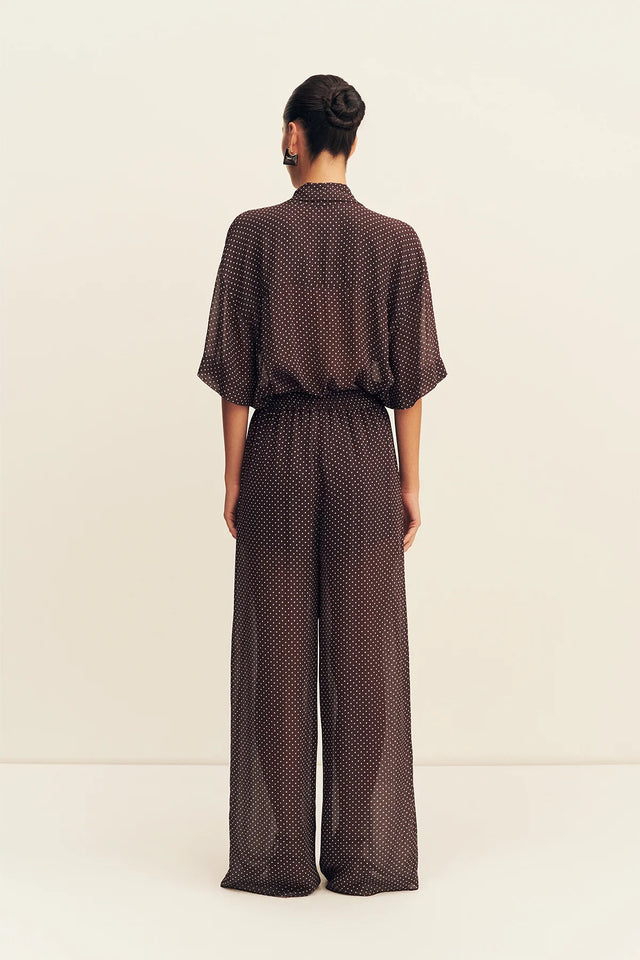 SHONA JOY - Maddox Drawstring Pant - Ristretto / Sky