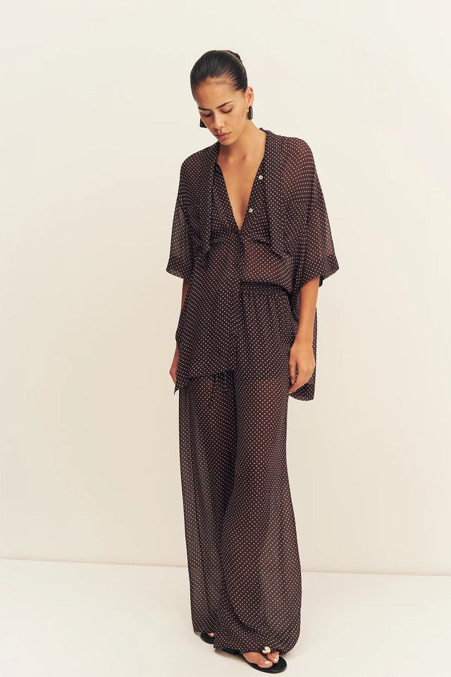 SHONA JOY - Maddox Drawstring Pant - Ristretto / Sky
