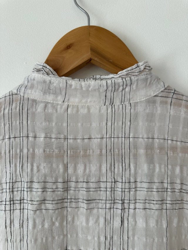 CATHERINE MURPHY - DETAILED SHIRT - WHITE / BLACK - 12-Shirts-UPTOWN VINTAGE-UPTOWN LOCAL
