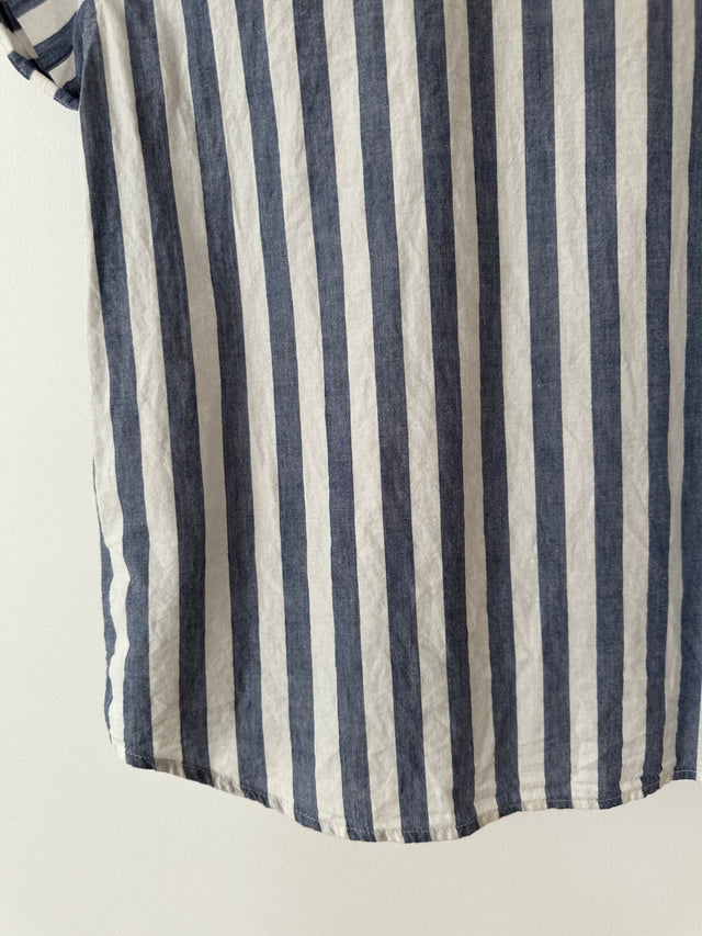 ROLLAS - SHORT SLEEVE STRIPE SHIRT - BLUE/WHITE - 10/M-Shirts-UPTOWN VINTAGE-UPTOWN LOCAL