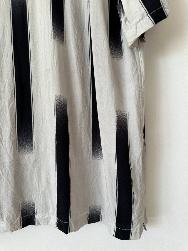 DOUBLE RAINBOUU - STRIPE PTINT S/S SHIRT - WHITE / BLACK - M-Shirts-UPTOWN VINTAGE-UPTOWN LOCAL