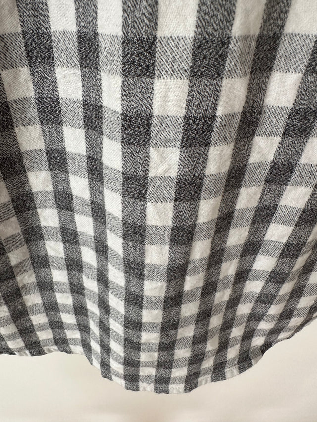 VANISHING ELEPHANT - FLANNELETTE CHECK SHIRT - CHARCOAL / WHITE - 12-Shirts-UPTOWN VINTAGE-UPTOWN LOCAL