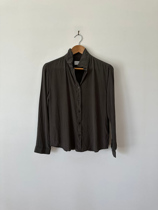 VANISHING ELEPHANT - SILK SHIRT - CHARCOAL - 12-Shirts-UPTOWN VINTAGE-UPTOWN LOCAL