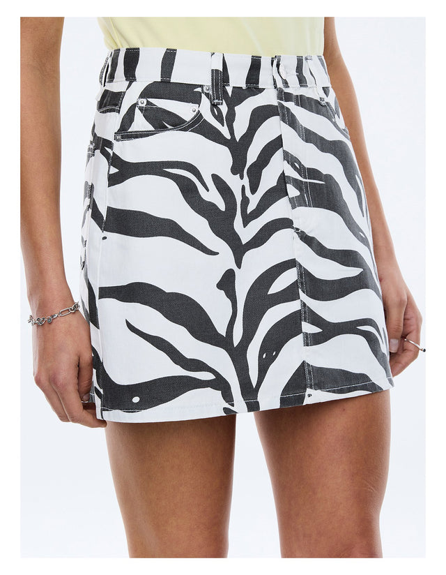 ENA PELLY - Lindy Mini Skirt - Zebra-Skirts-ENA PELL-24 / XS-UPTOWN LOCAL