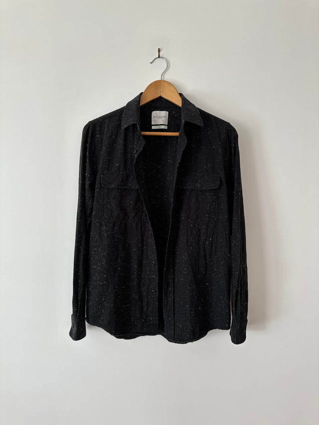 SATURDAYS NYC - COTTON SHIRT - BLACK - S-Shirts-UPTOWN VINTAGE-UPTOWN LOCAL