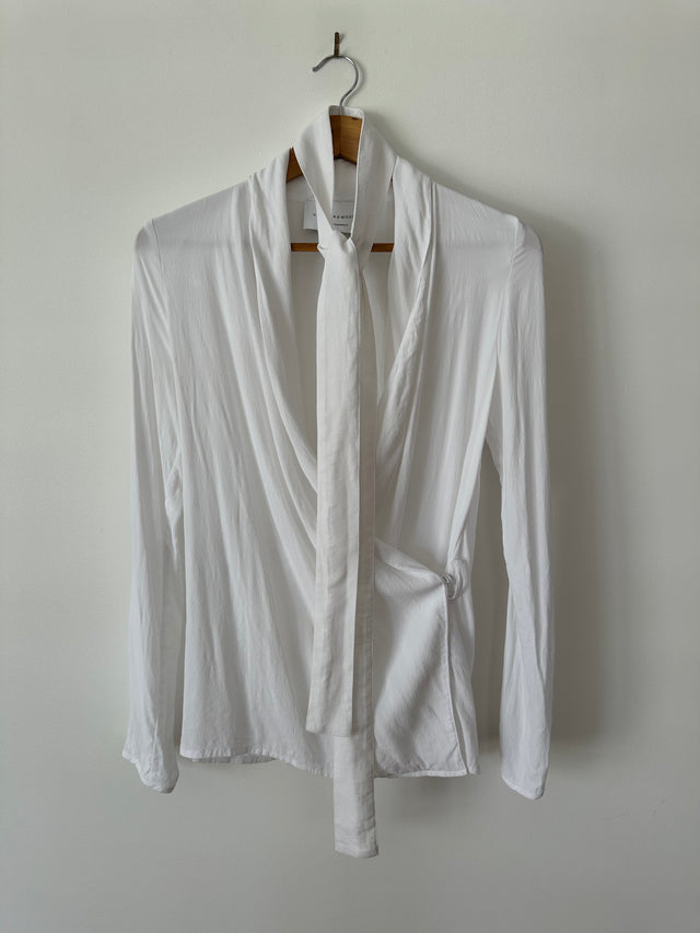 VIKTORIA & WOODS - LUX WRAP SHIRT - WHITE - 1 / S-Shirts-UPTOWN VINTAGE-UPTOWN LOCAL