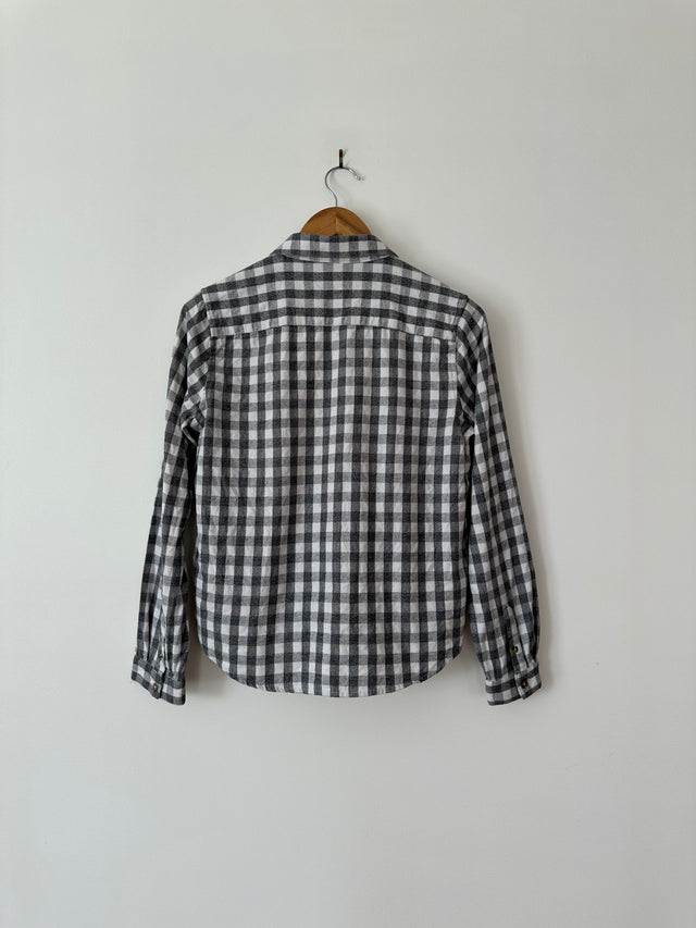 VANISHING ELEPHANT - FLANNELETTE CHECK SHIRT - CHARCOAL / WHITE - 12-Shirts-UPTOWN VINTAGE-UPTOWN LOCAL