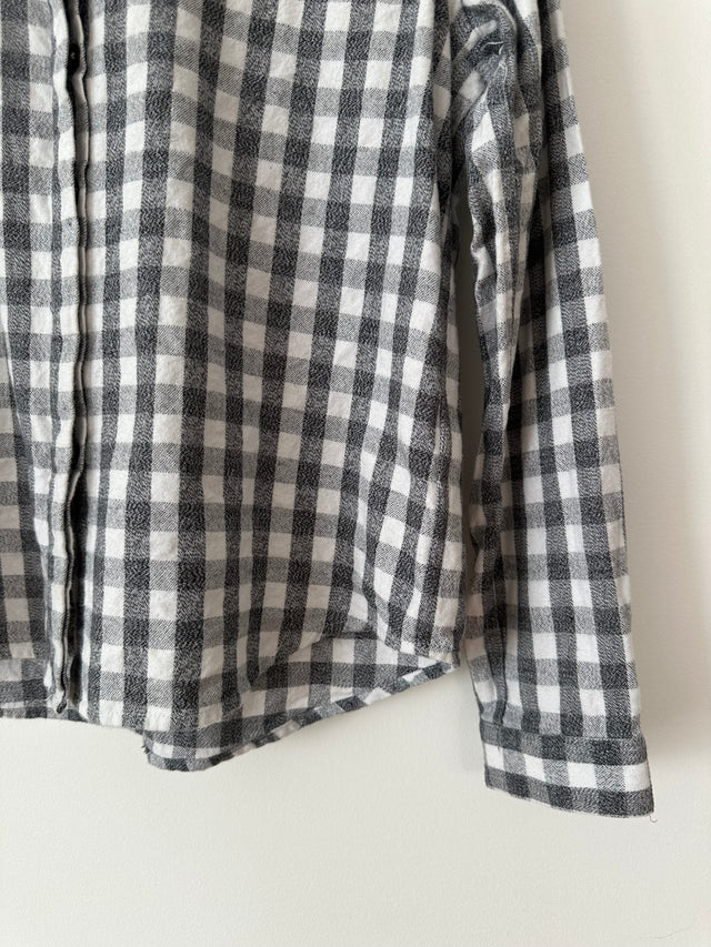 VANISHING ELEPHANT - FLANNELETTE CHECK SHIRT - CHARCOAL / WHITE - 12-Shirts-UPTOWN VINTAGE-UPTOWN LOCAL