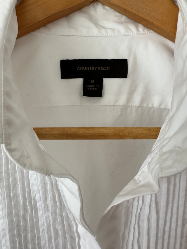 COUNTRY ROAD - 2006 VINTAGE TUXEDO SLIM SHIRT - WHITE - M-Shirts-UPTOWN VINTAGE-UPTOWN LOCAL