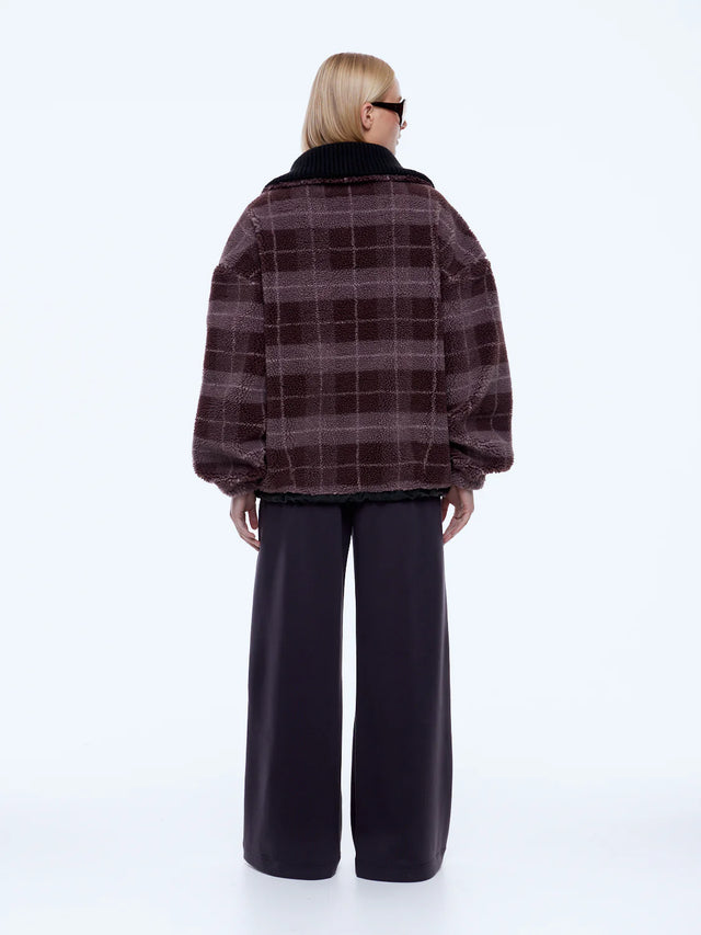 ENA PELLY - Winnie QTR Zip - Burgundy Check