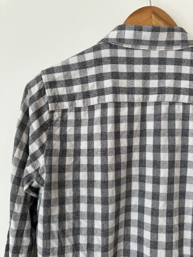 VANISHING ELEPHANT - FLANNELETTE CHECK SHIRT - CHARCOAL / WHITE - 12-Shirts-UPTOWN VINTAGE-UPTOWN LOCAL