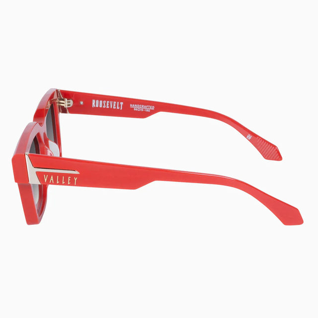 VALLEY - Roosevelt Red w. Gold Metal / Black Gradient Lens - Polarised-Sunglasses-Valley-UPTOWN LOCAL