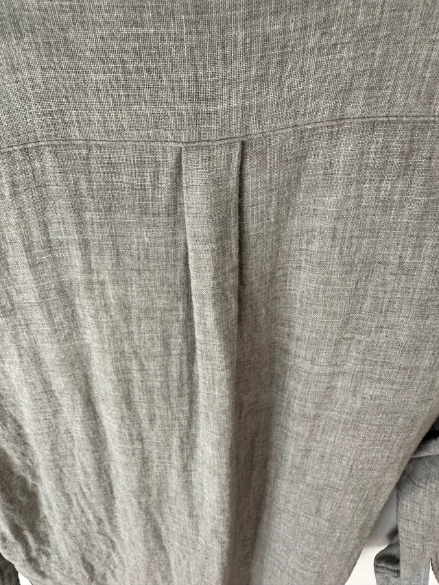 WEATHERED - LONG SLEEVE COTTON SHIRT - GREY - M-Shirts-UPTOWN VINTAGE-UPTOWN LOCAL