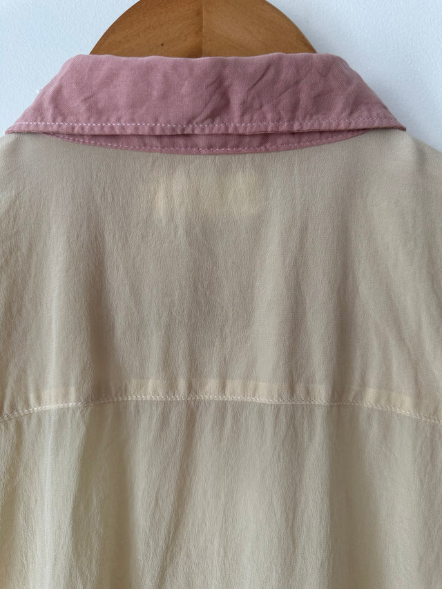 VANISHING ELEPHANT - SILK SHIRT - BUTTER CREAM / SOFT PINK - 12-Shirts-UPTOWN VINTAGE-UPTOWN LOCAL