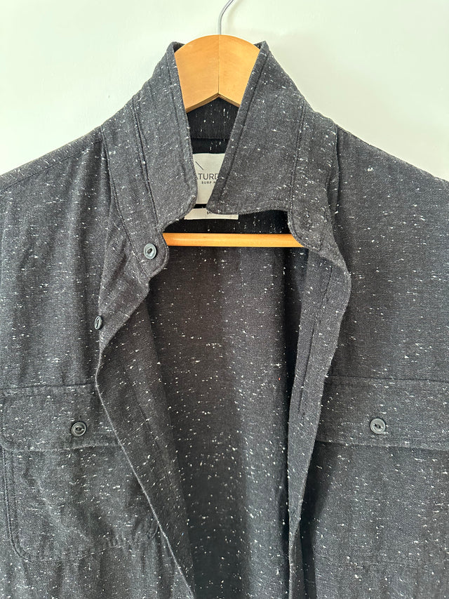 SATURDAYS NYC - COTTON SHIRT - BLACK - S-Shirts-UPTOWN VINTAGE-UPTOWN LOCAL