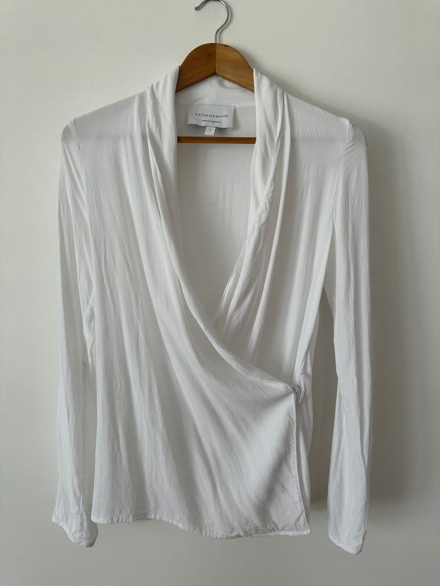 VIKTORIA & WOODS - LUX WRAP SHIRT - WHITE - 1 / S-Shirts-UPTOWN VINTAGE-UPTOWN LOCAL