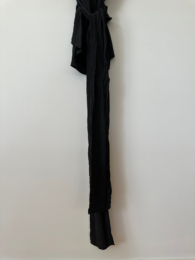 SIR THE LABEL - SILK WRAP SHIRT - BLACK - 1 / S-Shirts-UPTOWN VINTAGE-UPTOWN LOCAL