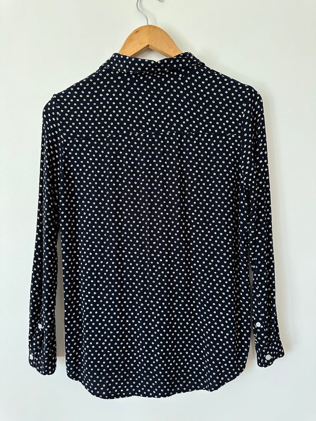VANISHING ELEPHANT - SOFT COTTON / RAYON SHIRT - NAVY / WHITE SPOT - 10-Shirts-UPTOWN VINTAGE-UPTOWN LOCAL