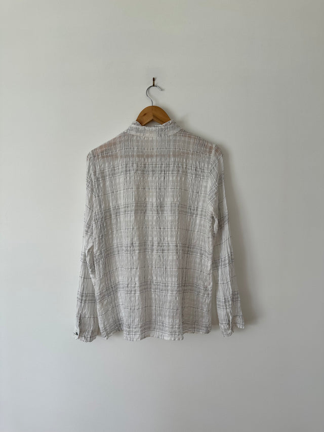 CATHERINE MURPHY - DETAILED SHIRT - WHITE / BLACK - 12-Shirts-UPTOWN VINTAGE-UPTOWN LOCAL