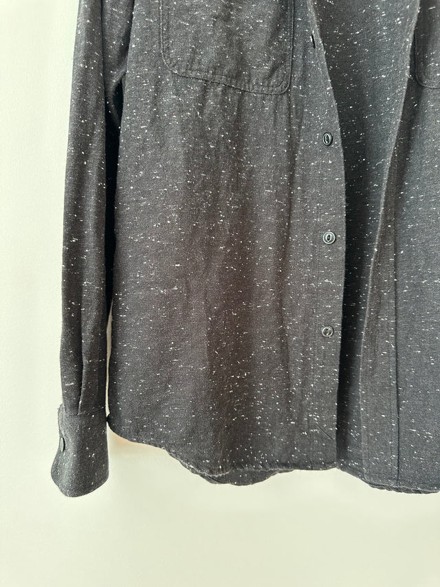 SATURDAYS NYC - COTTON SHIRT - BLACK - S-Shirts-UPTOWN VINTAGE-UPTOWN LOCAL