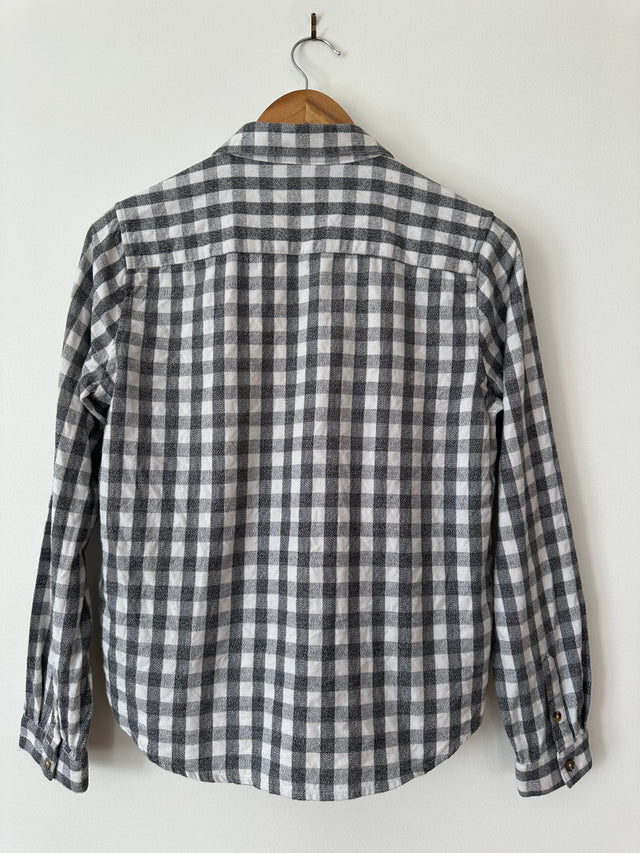 VANISHING ELEPHANT - FLANNELETTE CHECK SHIRT - CHARCOAL / WHITE - 12-Shirts-UPTOWN VINTAGE-UPTOWN LOCAL