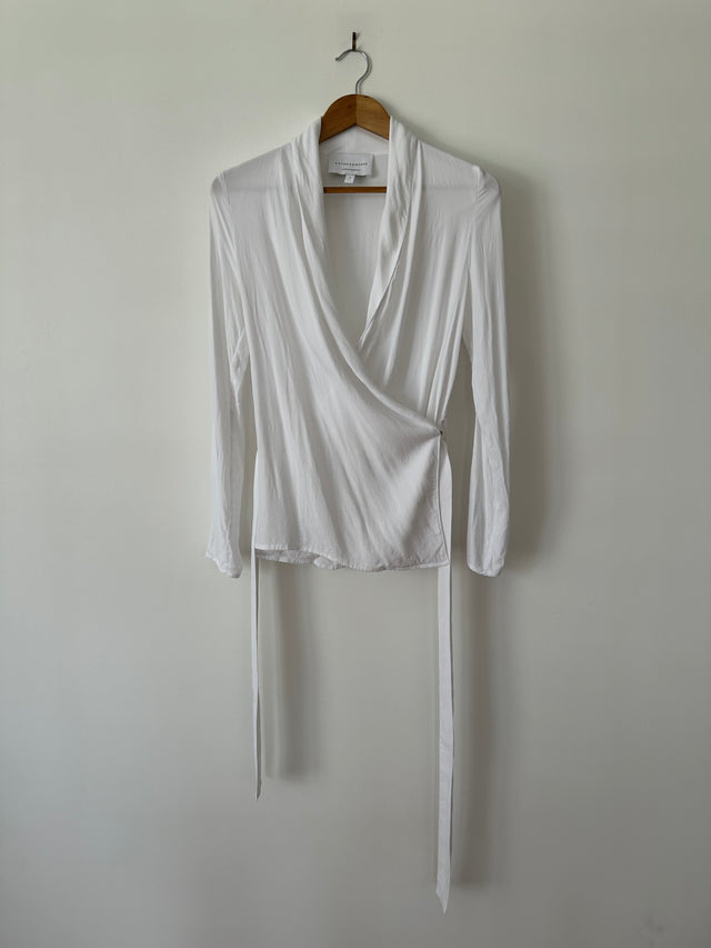 VIKTORIA & WOODS - LUX WRAP SHIRT - WHITE - 1 / S-Shirts-UPTOWN VINTAGE-UPTOWN LOCAL