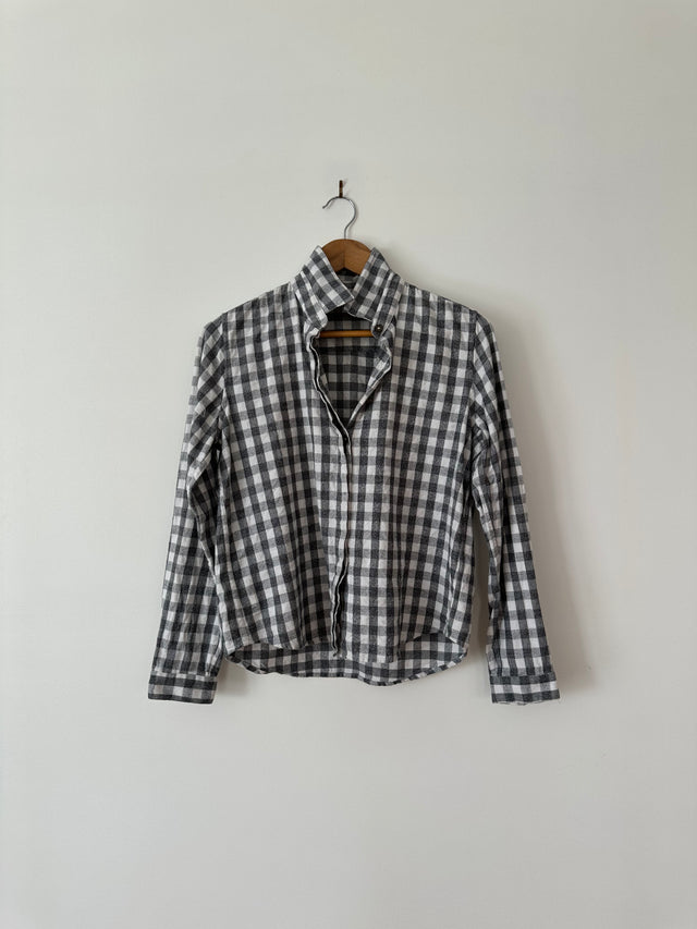 VANISHING ELEPHANT - FLANNELETTE CHECK SHIRT - CHARCOAL / WHITE - 12-Shirts-UPTOWN VINTAGE-UPTOWN LOCAL