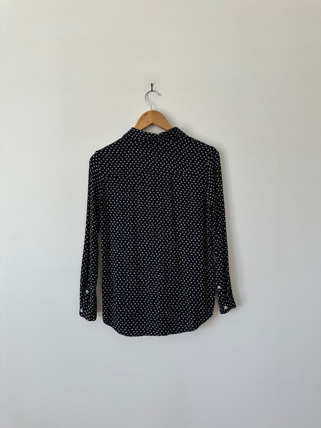 VANISHING ELEPHANT - SOFT COTTON / RAYON SHIRT - NAVY / WHITE SPOT - 10-Shirts-UPTOWN VINTAGE-UPTOWN LOCAL