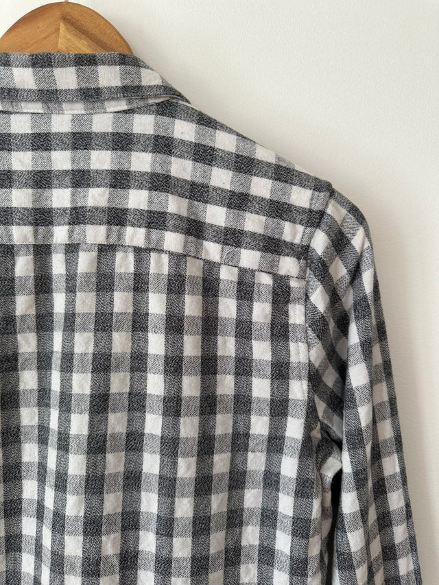 VANISHING ELEPHANT - FLANNELETTE CHECK SHIRT - CHARCOAL / WHITE - 12-Shirts-UPTOWN VINTAGE-UPTOWN LOCAL