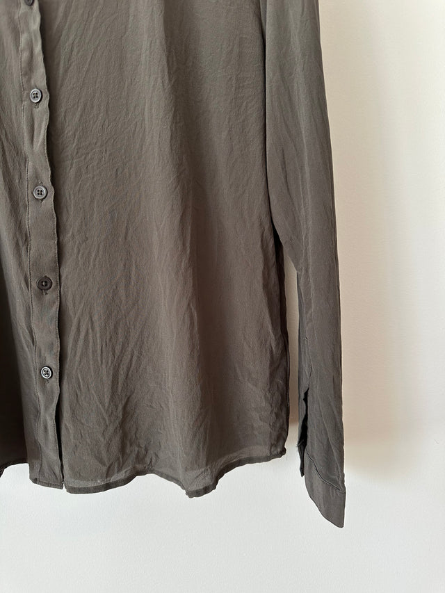 VANISHING ELEPHANT - SILK SHIRT - CHARCOAL - 12-Shirts-UPTOWN VINTAGE-UPTOWN LOCAL