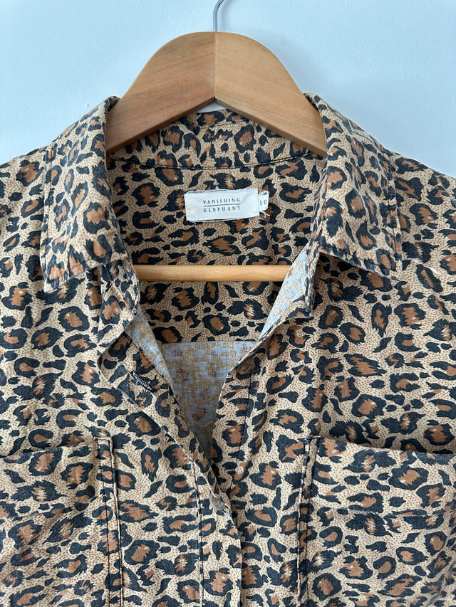 VANISHING ELEPHANT - LEOPARD PRINT SHIRT - 10-Shirts-UPTOWN VINTAGE-UPTOWN LOCAL