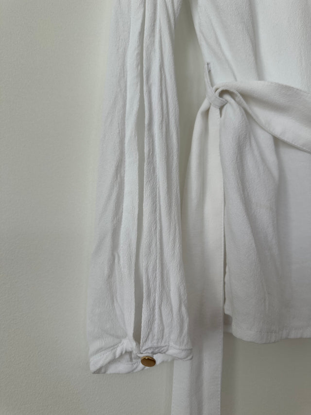 VIKTORIA & WOODS - LUX WRAP SHIRT - WHITE - 1 / S-Shirts-UPTOWN VINTAGE-UPTOWN LOCAL