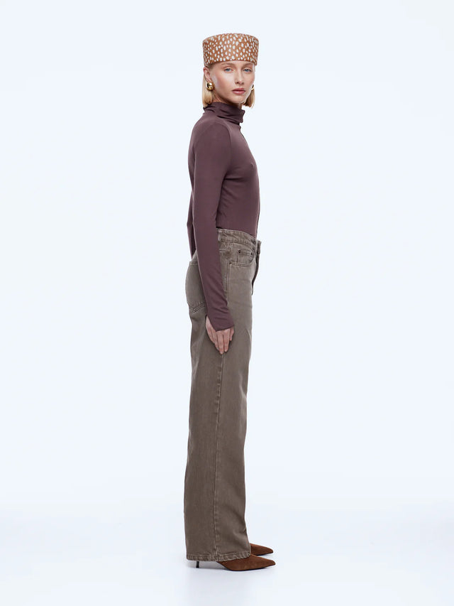 ENA PELLY - Letti Straight Leg Jean - Mushroom