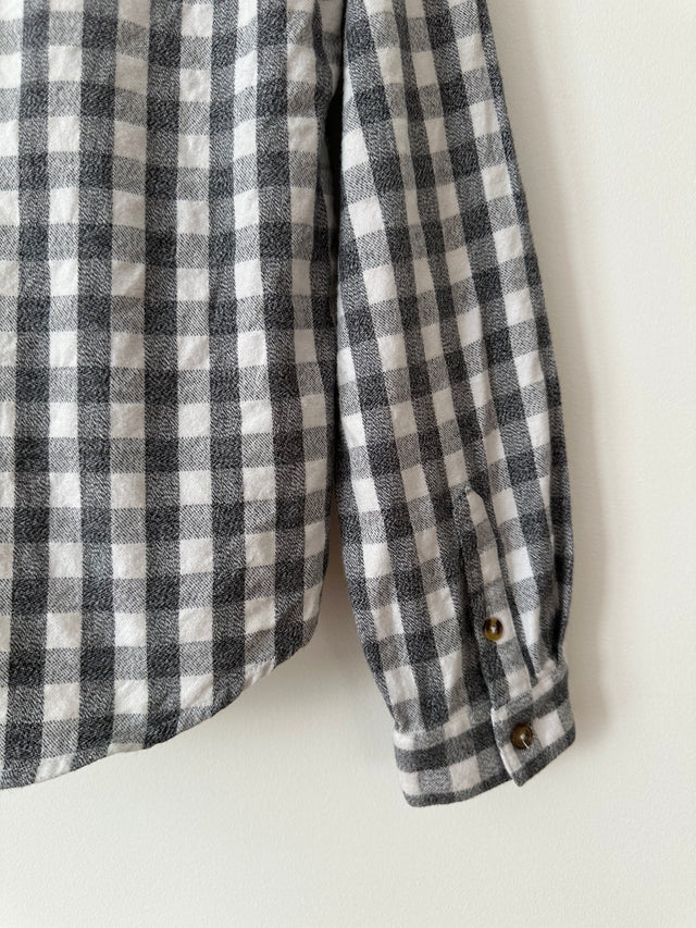 VANISHING ELEPHANT - FLANNELETTE CHECK SHIRT - CHARCOAL / WHITE - 12-Shirts-UPTOWN VINTAGE-UPTOWN LOCAL