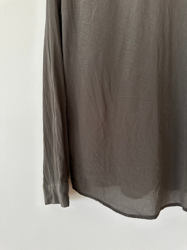 VANISHING ELEPHANT - SILK SHIRT - CHARCOAL - 12-Shirts-UPTOWN VINTAGE-UPTOWN LOCAL