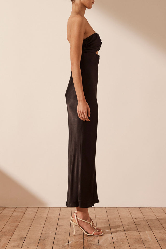Camille Strapless Cut Out Midi Dress - Black-formal-Shona Joy-6-UPTOWN LOCAL