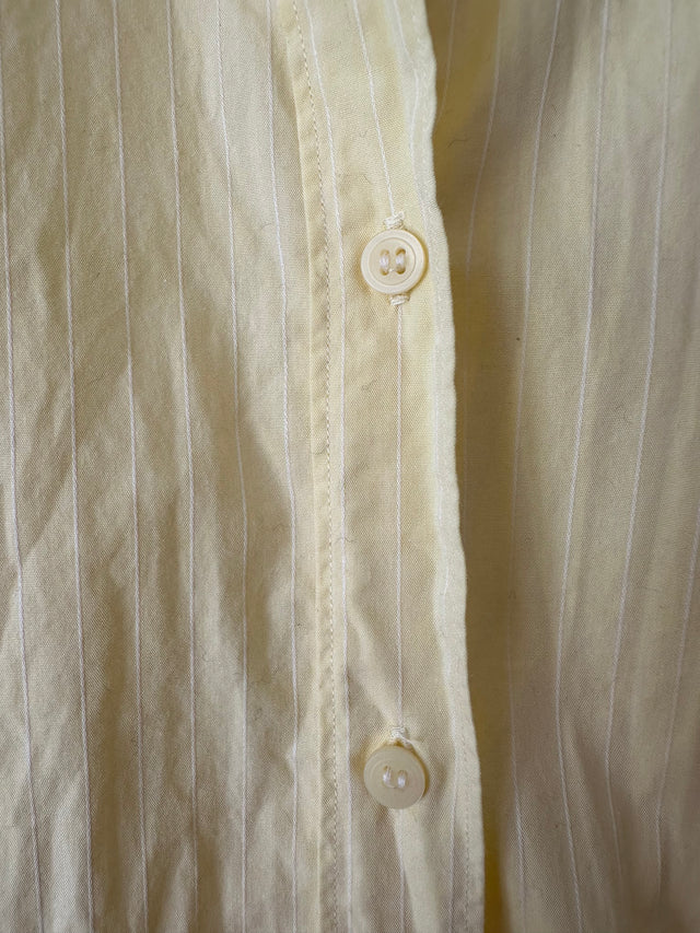 COUNTRY ROAD - 2002 VINTAGE SLIM FIT COTTON SHIRT - LEMON PINSTRIPE / WHITE COLLAR - S-Shirts-UPTOWN VINTAGE-UPTOWN LOCAL