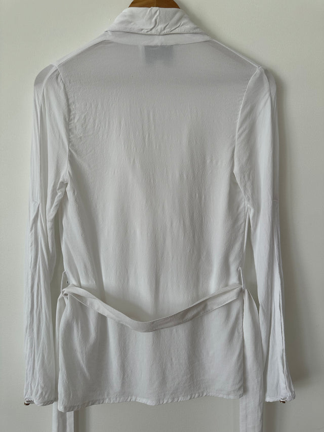 VIKTORIA & WOODS - LUX WRAP SHIRT - WHITE - 1 / S-Shirts-UPTOWN VINTAGE-UPTOWN LOCAL